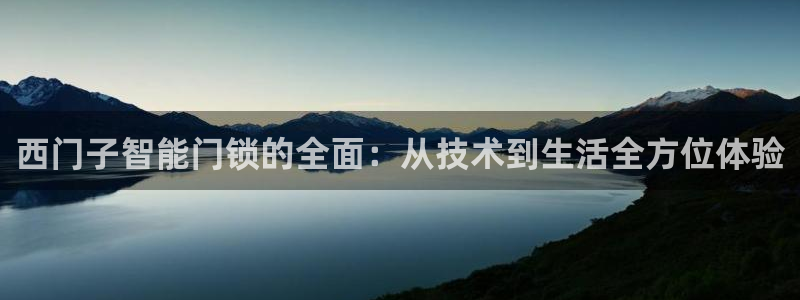 开丰娱乐网址：西门子智能门锁的全面：从技术到生活全方位体验