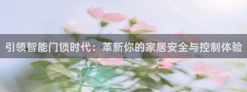 开丰娱乐官网首页：引领智能门锁时代：革新你的家居安全与控制体