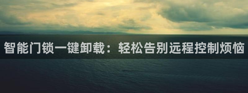 开丰娱乐月：智能门锁一键卸载：轻松告别远程控制烦恼