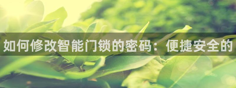 开丰娱乐网站官网首页：如何修改智能门锁的密码：便捷安全的