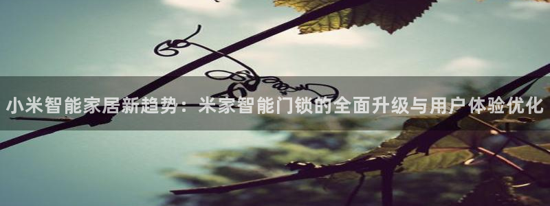 开丰娱乐注册登录不了：小米智能家居新趋势：米家智能门锁的全面