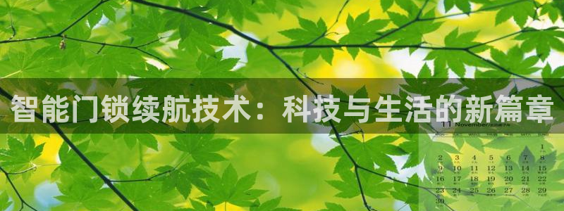 开丰娱乐咋7O777：智能门锁续航技术：科技与生活的新篇章